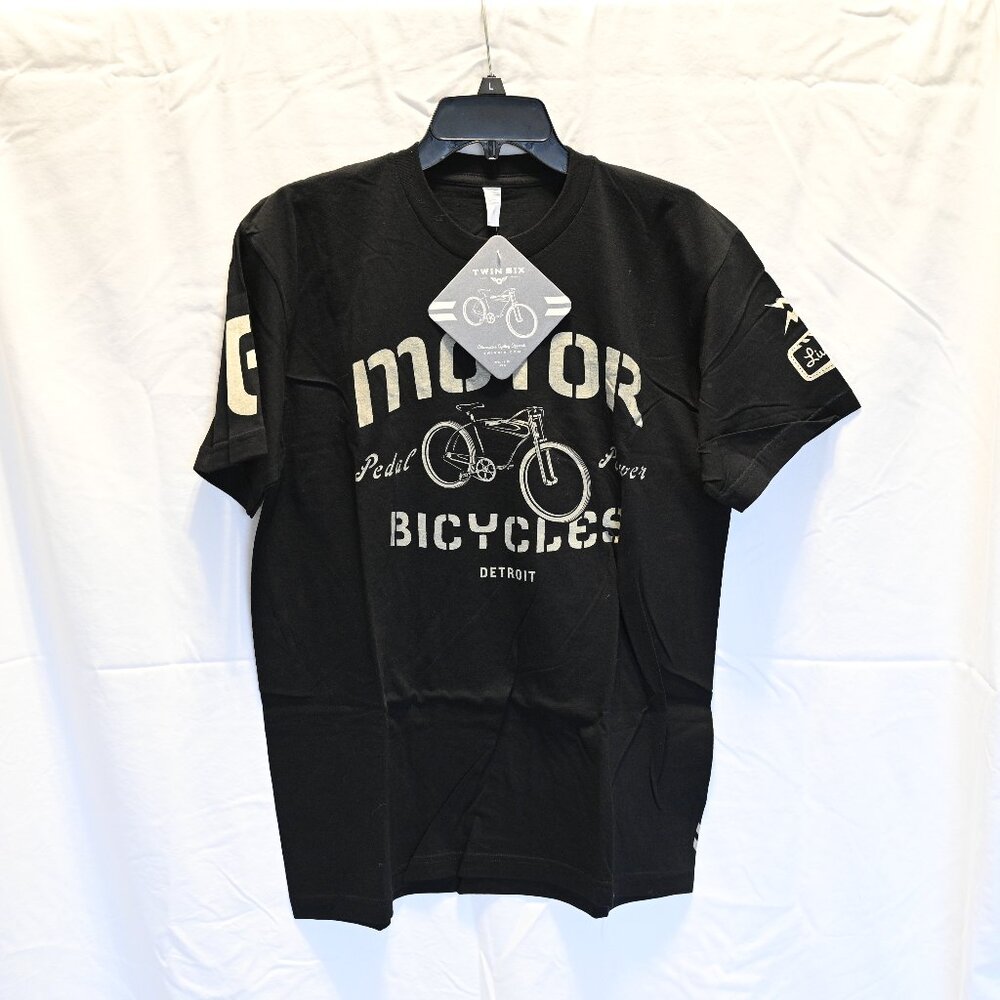 Twin Six 6 cycling T shirt black men's large L Motor City Bicycles